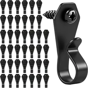 40 Pack String Light Hanger Hooks, Stainless Steel Light Clips Black, Outdoor Screw Hooks Rope Light Clips for Hanging Christmas Light, Plants, Party Light Wire and Led Fairy Led Light Clipsfidget toys