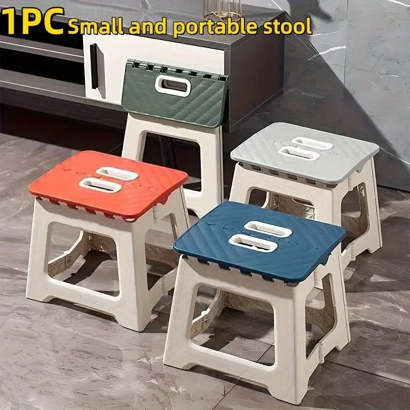 Portable Multi-Functional Folding Stool, Non-Slip Step Stool with Handle, Ideal for Kitchen, Bathroom, Camping, Hiking, BBQ, Fishing, Foldable Stool