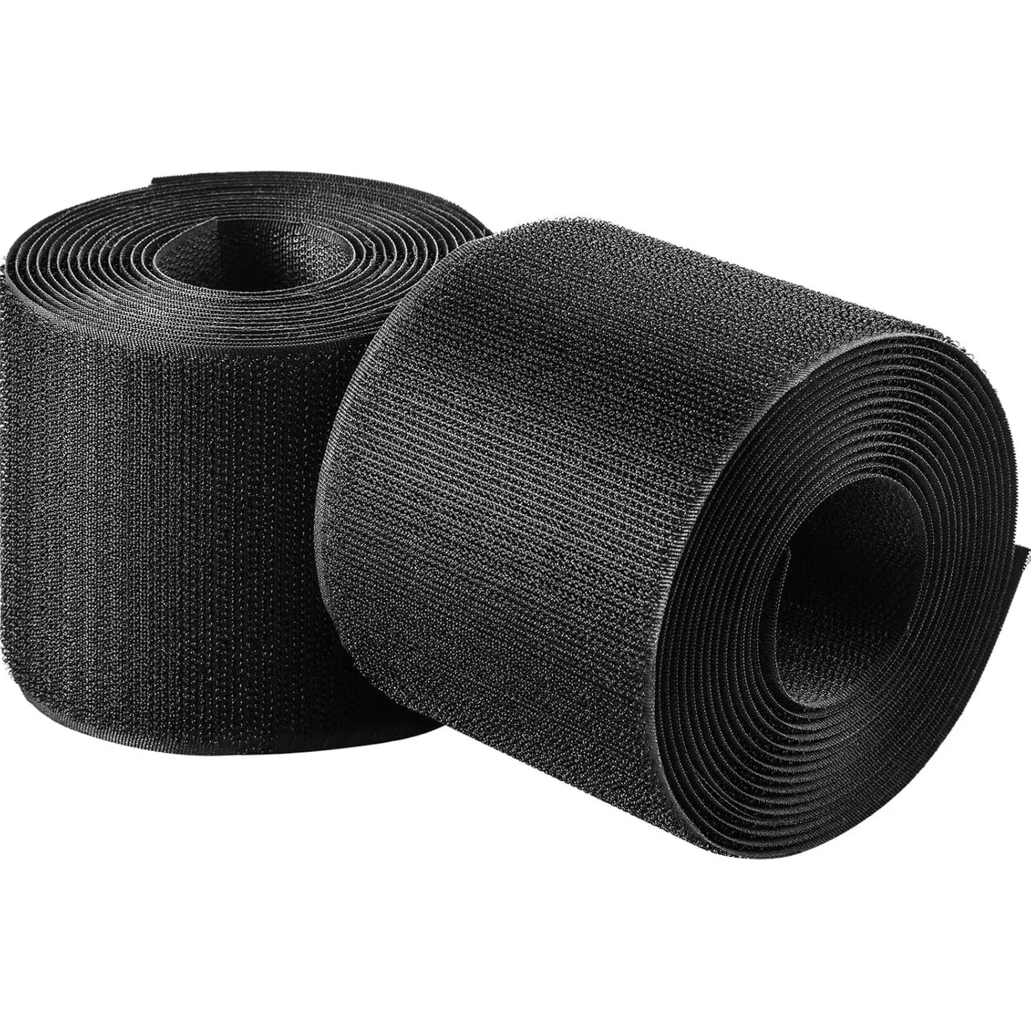 Hook-and-Loop Cord Covers (2-Pack, 10 ft x 3 in Black Floor Strip), Cuttable Band Wire Management Carpet Protector for Floor Cords to Prevent Trip Hazards