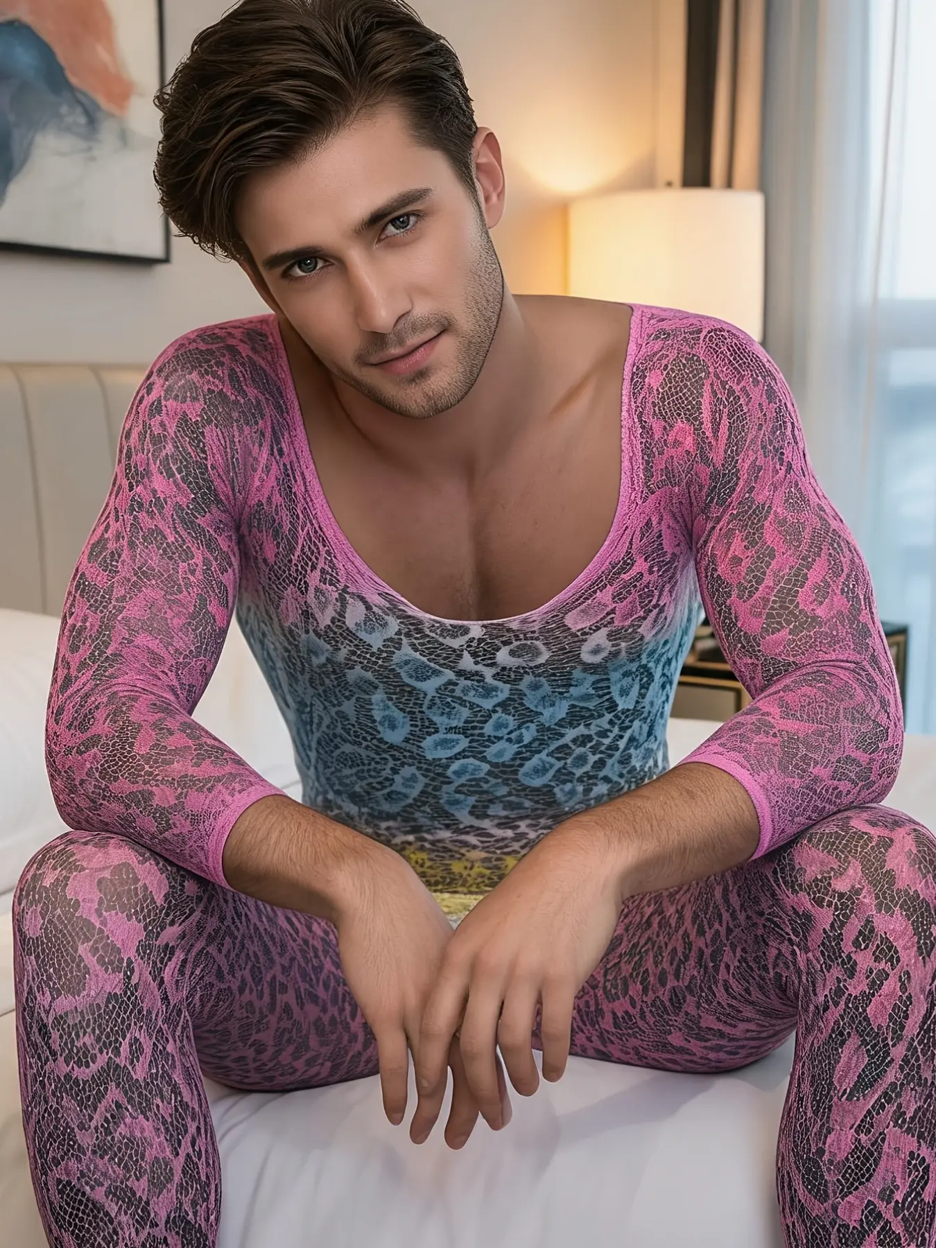 Men's Sensual Fishnet Socks, Sexy Mesh Transparent Knit Stretch Print Socks, Attractive Lacy Design, Perfect for Bold Looks