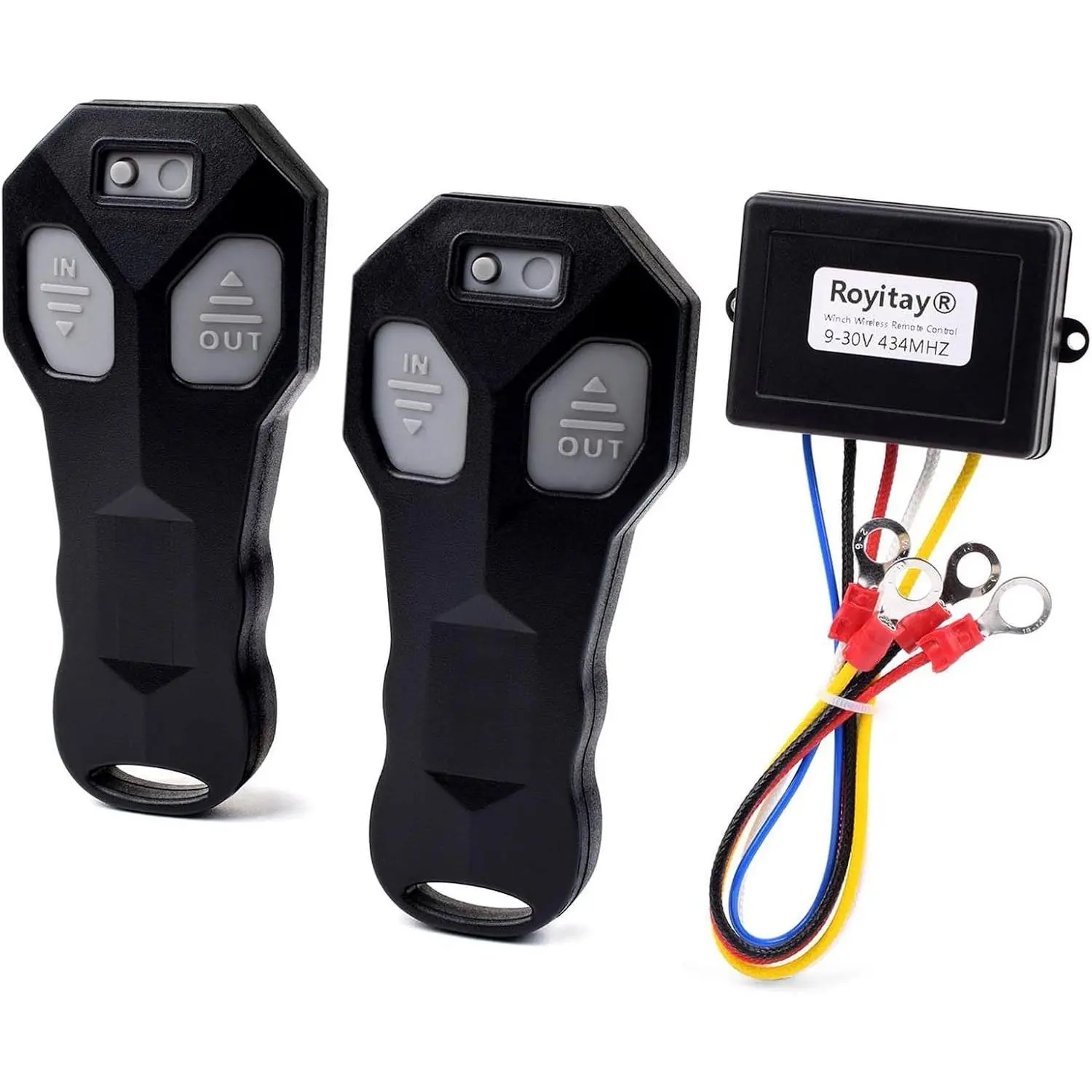 12V Wireless Winch Remote Control 2 Pack Universal Mini 5 Wire Control Winch with Dual Manual Matching Transmitter Kit for Truck Car ATV and SUV 100FT Wireless Winch System