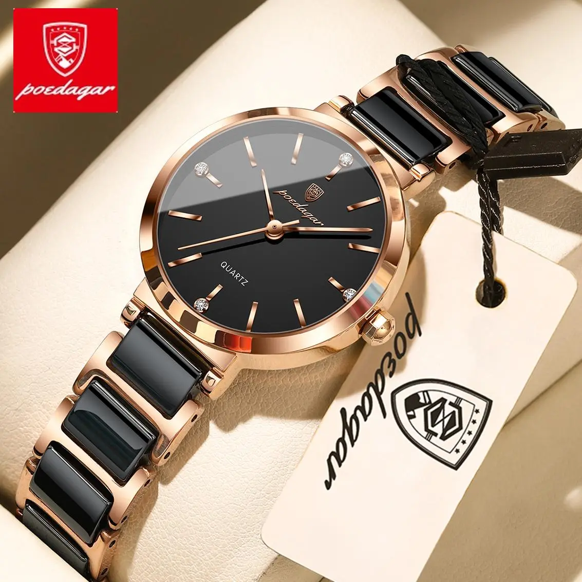 POEDAGAR Top Diamond Luxury Women's Watch High Quality Waterproof Women's Quartz Watch Stainless Steel Women's Watch Women's Watch