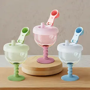 SleekHush Reusable Tumbler, Goblet Shape No-Spill Sippy Cup (1pc-3pcs), Washable Portable Camp Kitchen Cup for Juice, Milk