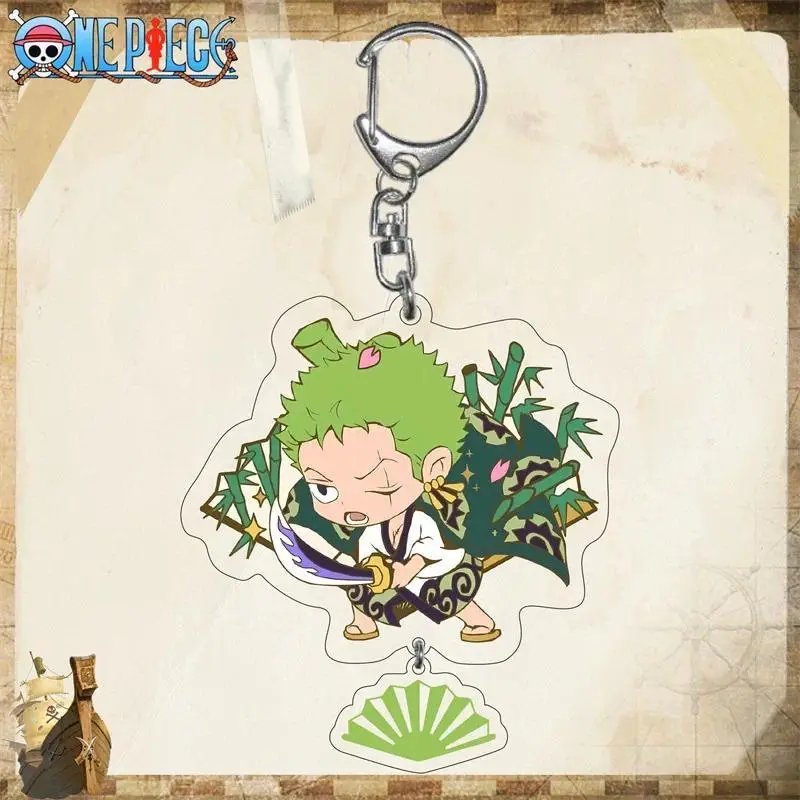 One Piece Luffy Zoro Anime Keychain Students Fan Gift Bag Charms Key Chain Pendant Exemplary Ornaments Animation Hot Cartoon