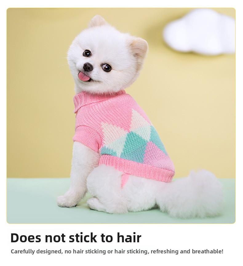 New Pet Knitted Sweater Fall Winter Warm 2-Leg Dog Clothes Multiple Colors Soft Knitwear for Small Medium Dogs Gold Plated Custom Collar shoes