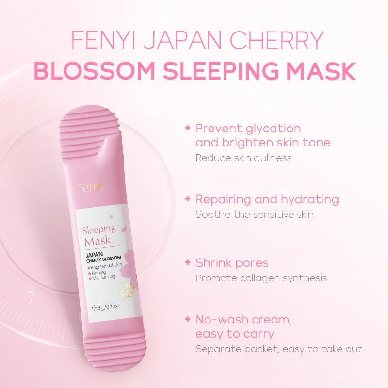 Sakura Sleeping Mask, 20pcs/box Moisturizing Facial Mask, Hydrating Facial Skin Care Mask, Daily Skincare Product for Women & Men