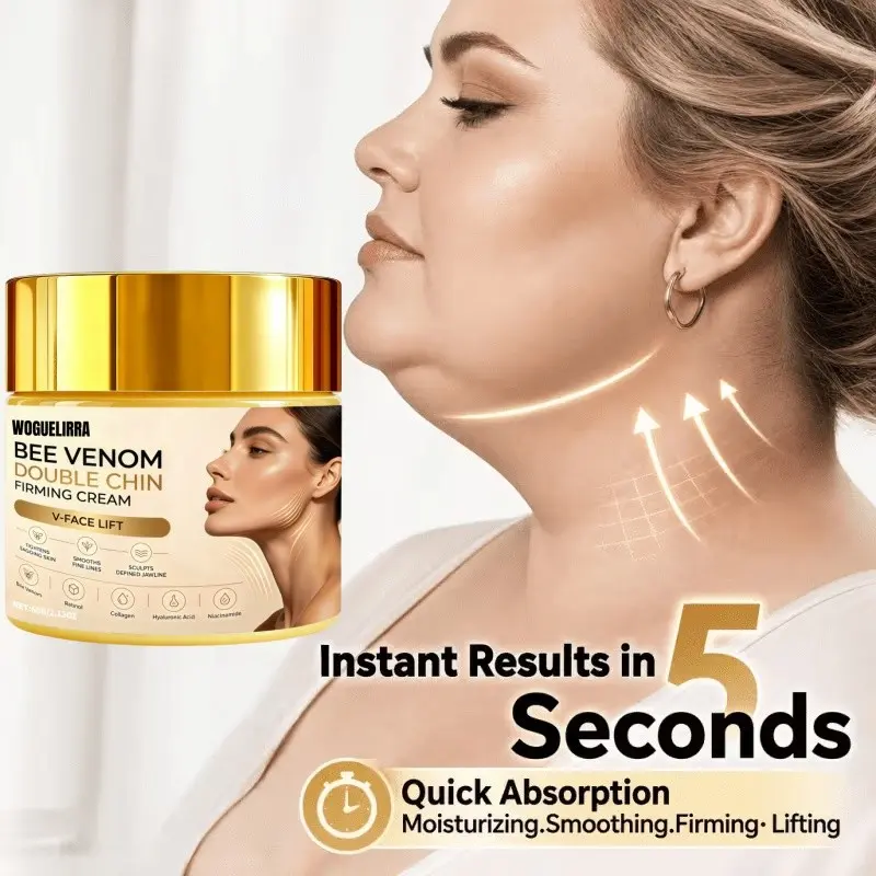Bee Venom Chin Tightening Cream, Quick Absorption, Instant Results, Contains Retinol, Reduces Fine Lines, Wrinkles, Crow's Feet, Frown Lines, Deep Moisturizing Firming