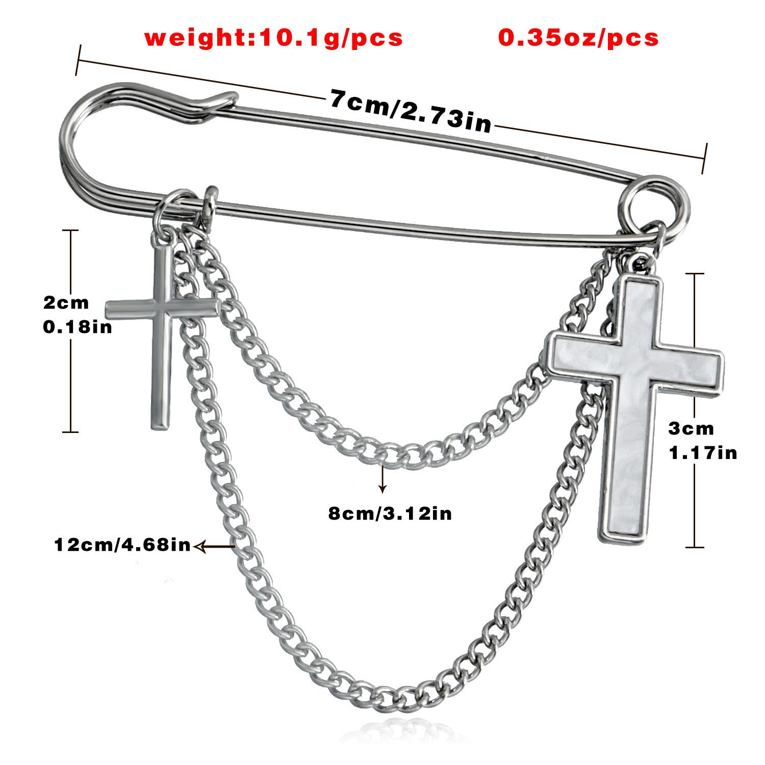 Women's White Mother-of-Pearl Cross Tassel Brooch, High-End Lapel Pin