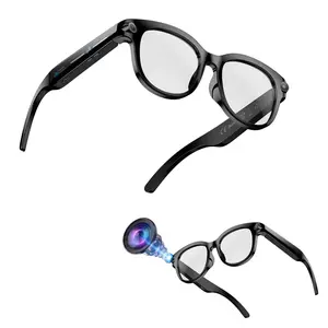AI Smart Glasses with Camera 8MP, 1080P Video Recording, 3 Lenses (Transparent Lenses + Black Lenses+Purple Lenses), Bluetooth Call ,Music Control , 290Mah Battery ,40g Lightweight, AI Real Time Translation ,AI Glasses