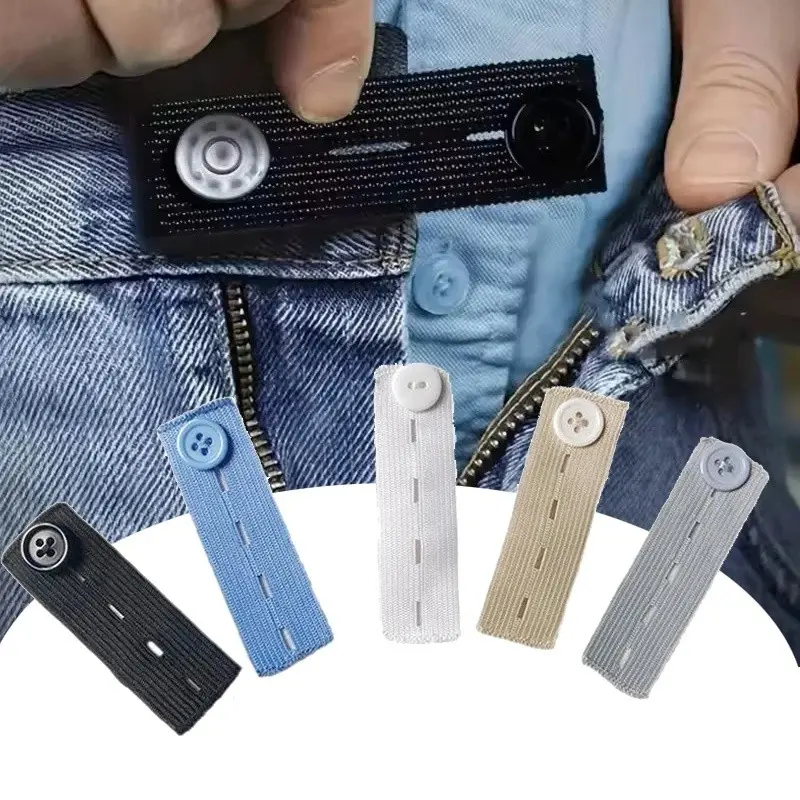 5pc Elastic Waist Extenders Belt, Durable Practical Waist Extension Buckle for Pregnant Women, Men, Women Jeans, Adjustable Waistband