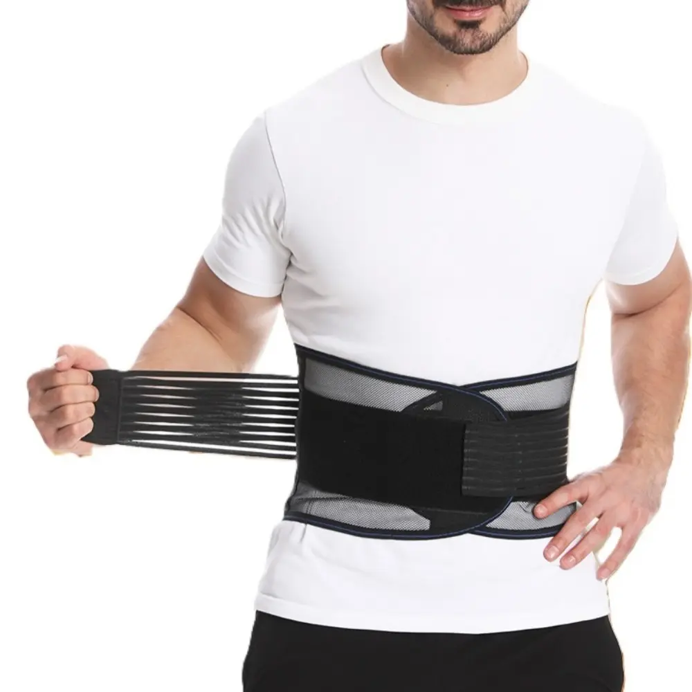 Adjustable Lumbar Support Back Brace for Men & Women - Breathable Waist Lumbar Support Belt for Lower Back