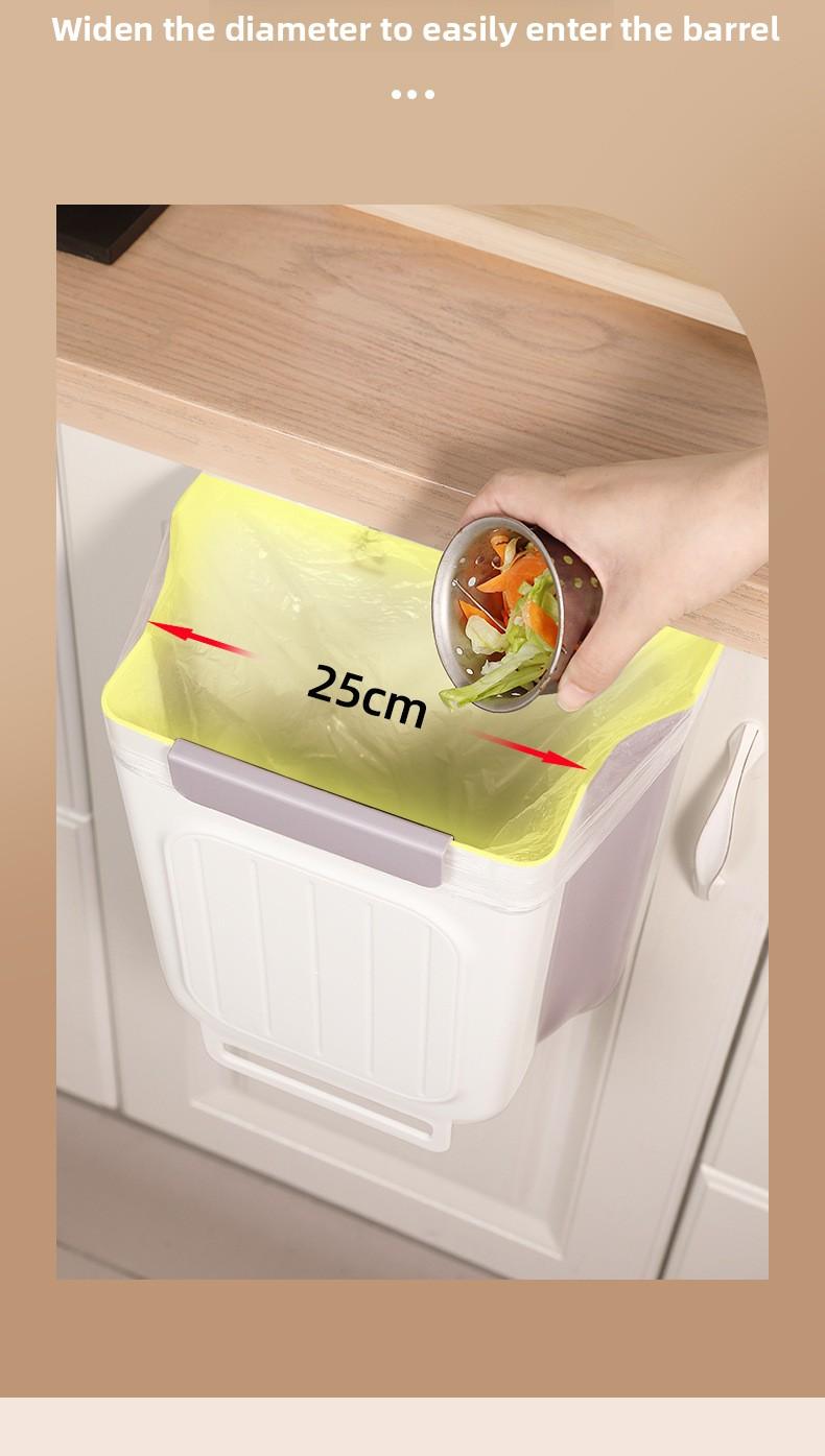 Foldable Trash Can for Home Kitchen Cabinet Hanging Garbage Storage Thickened Large Caliber Multifunctional Trash Can