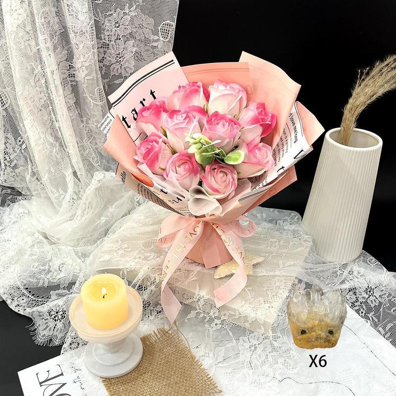 Artificial Rose Flower Bouquet, Artificial Roses Bouquet, Artificial Flower Arrangements, Wedding Bouquet, Gifts for Girlfriend, Teacher Gifts, Graduation Gifts, Home Decor