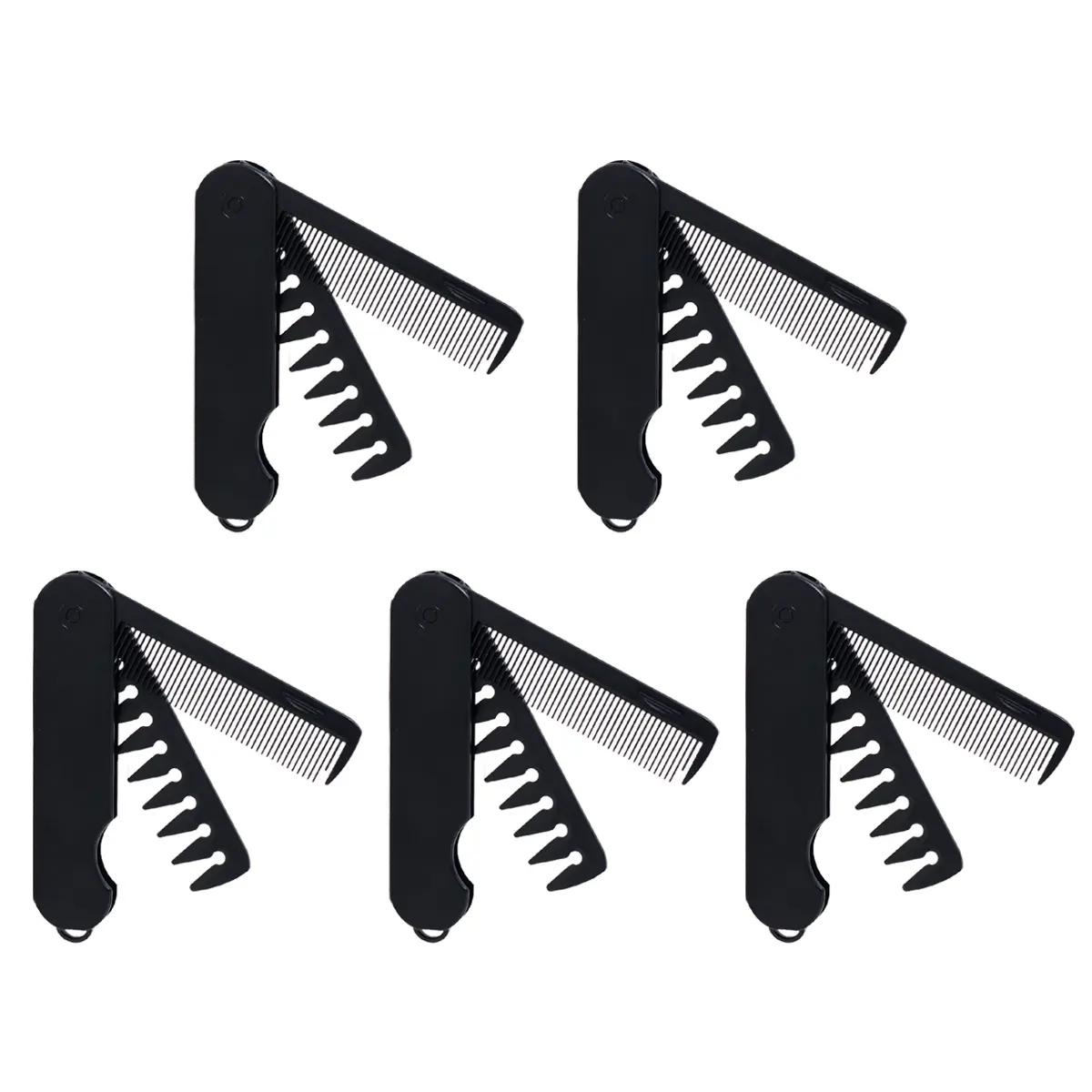 5-Piece Multi-Functional Folding Comb Set, Portable Foldable Hair Brush, Pocket Mini Dense Teeth Smooth Wide Teeth Styling Comb, Bangs and Stray Hair Organizer