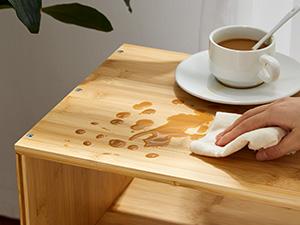 Bamboo Stackable End Tables, Wood Living Room Nightstand, Bedside Tables for Bedroom Storage, 2PCS