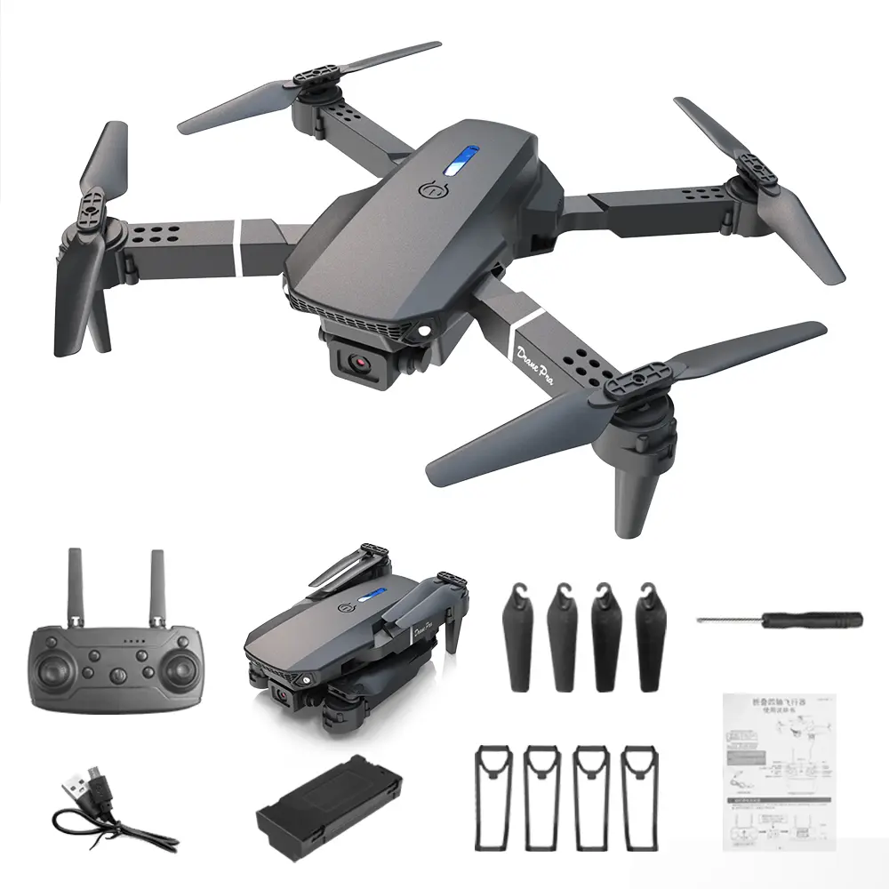 E88Pro Dual Camera Dual Electric RC Drone - Remote Control Wireless Toy (Neo Model), Remote Control Drone