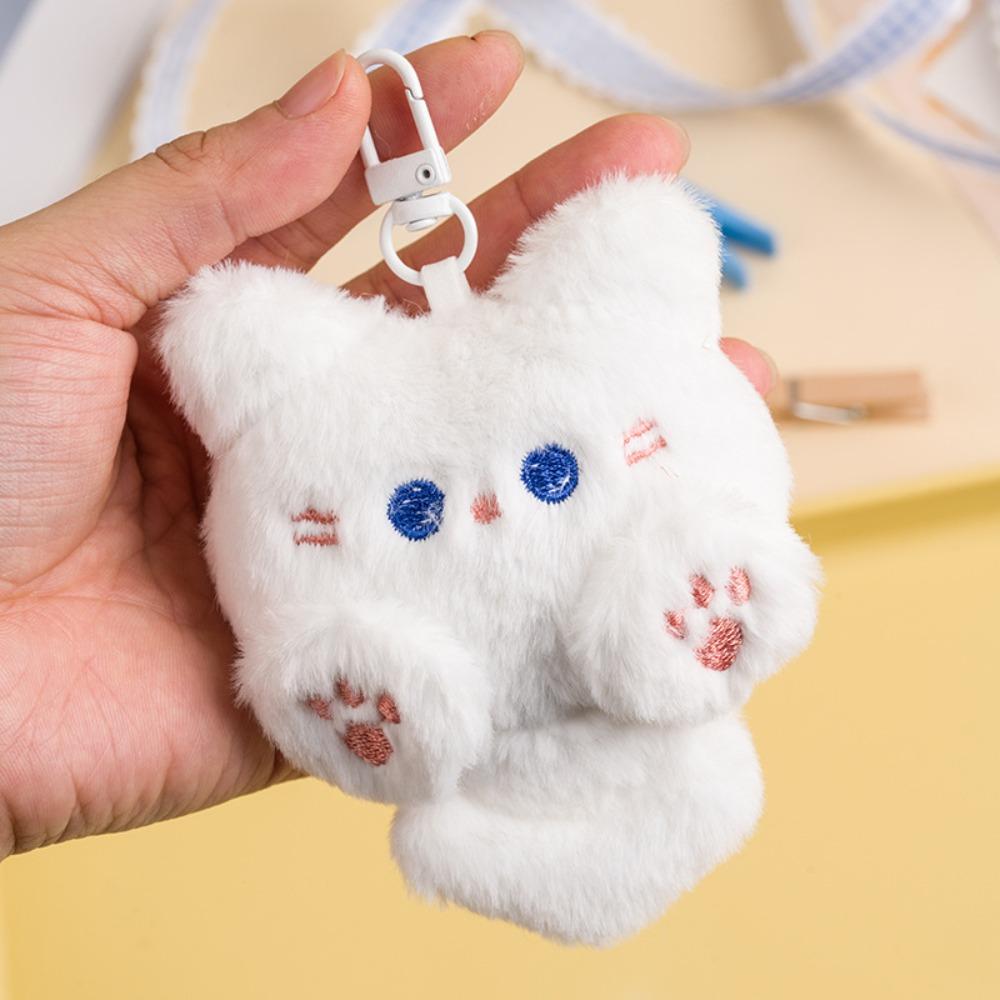 Fluffy Tail Cute Cat Plush Charm, Cartoon Doll Pendant, Backpack Keychain Ornament