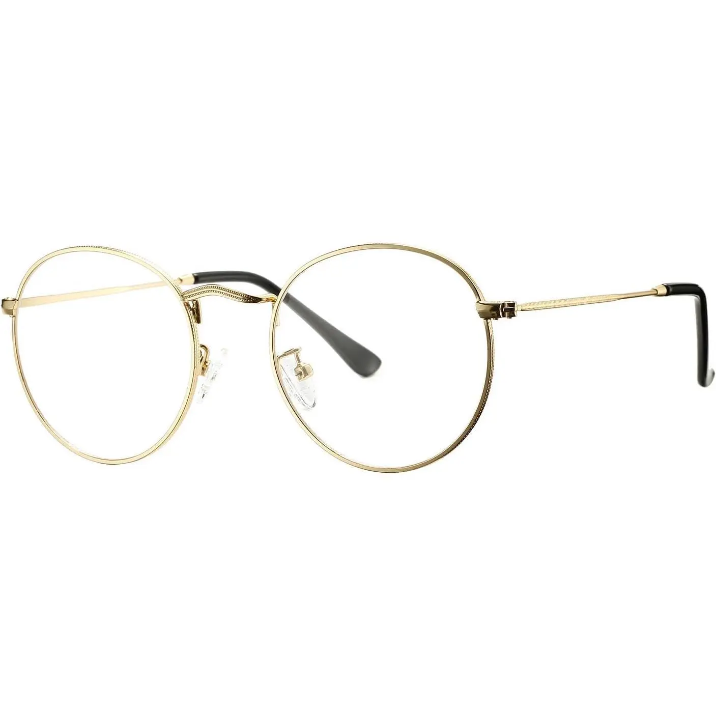 Classic Round Metal Clear Lens Glasses Frame Unisex Circle Eyeglasses