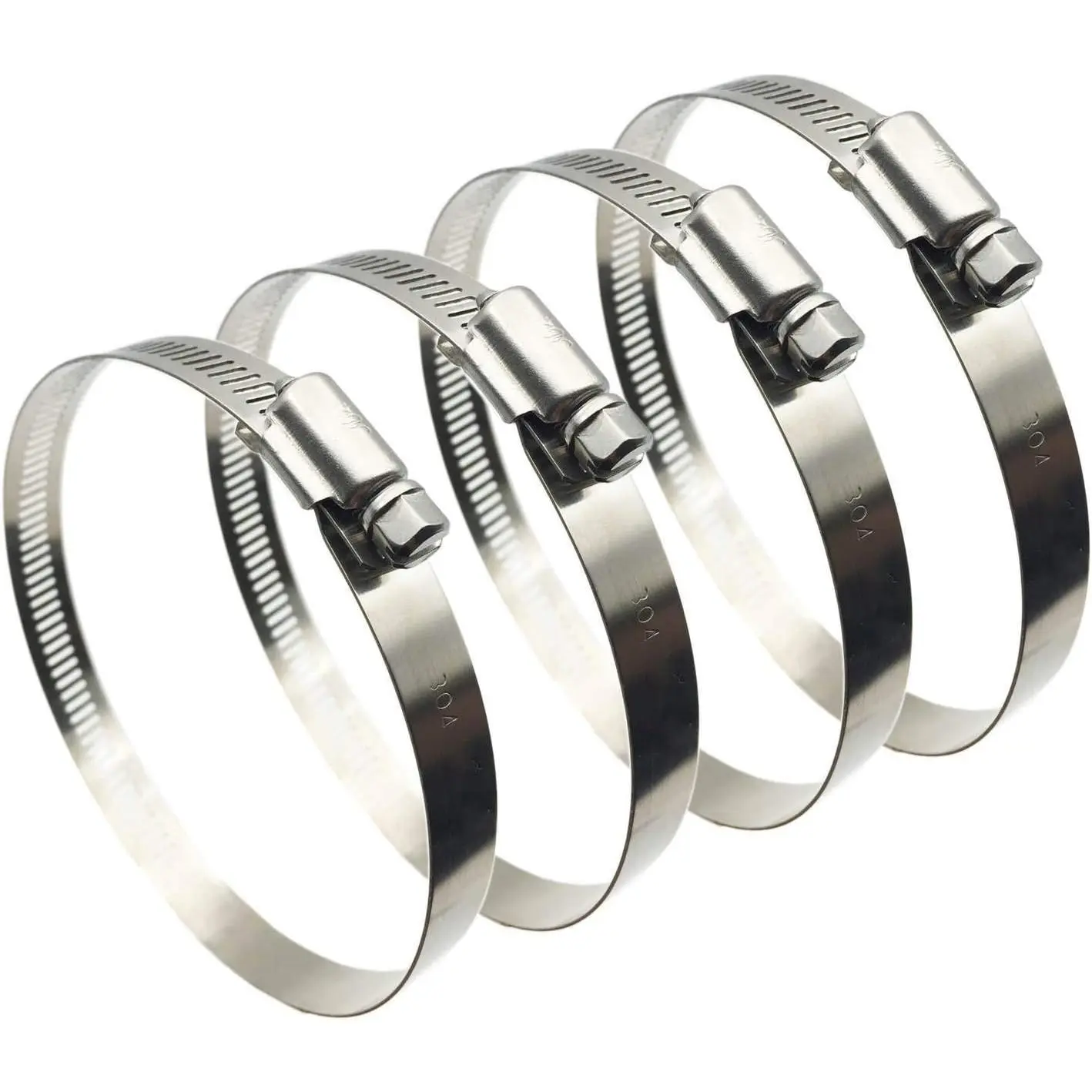 4 Inch Adjustable 304 Stainless Steel Duct Clamps Hose Clamp (4Pcs)