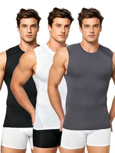 3 Pack Men’s Back Mesh Athletic Tank Tops, Quick Dry Moisture Wicking Slim Fit Sleeveless Undershirts For Gym Running Basketball Training,Fitnessbaselayer,Menstanktop,Gymvest