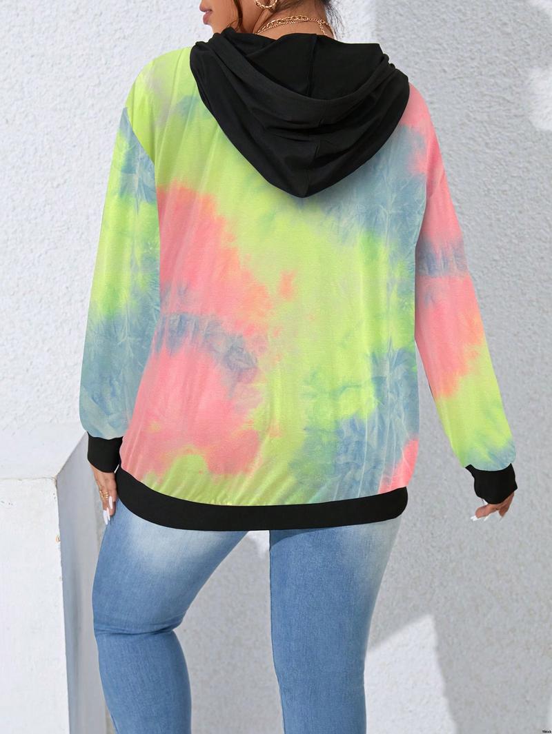 Sleeve Long Patchwork Plain Plus tiktok LUNE Size Color Casual Hoodie