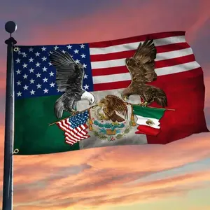 American Mexican flag eagle patriotic outdoor flag Mexican-American pride national flag garden and yard flag flying banner