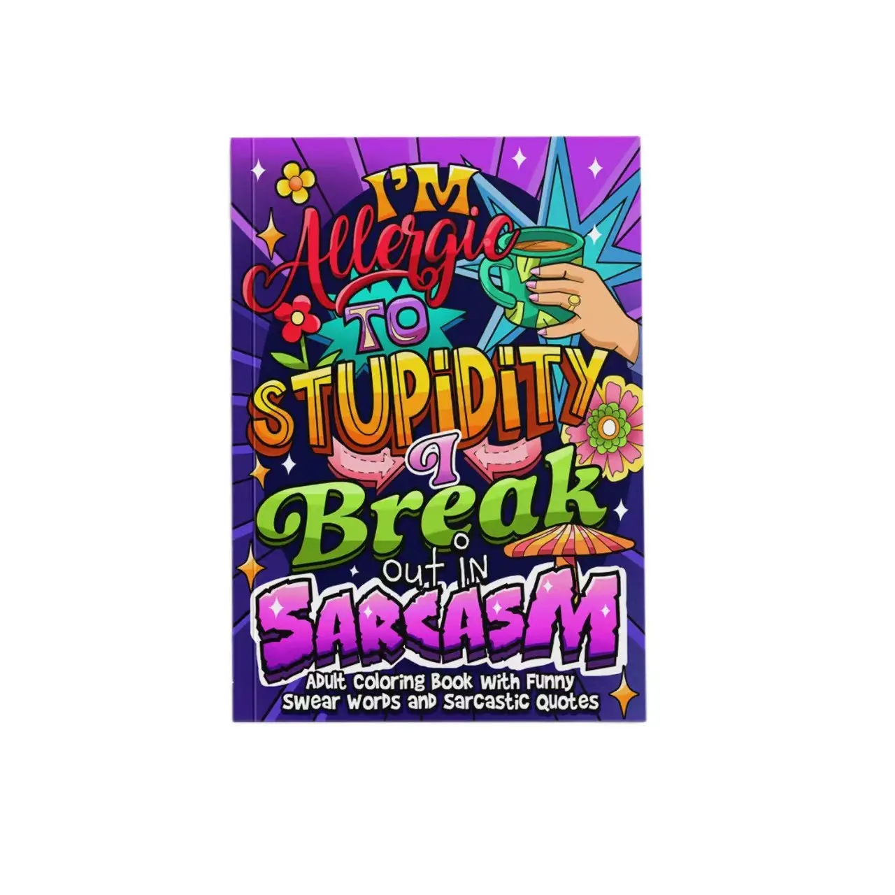 Adult Coloring Book, Fun Stress Relief Sarcasm Humor Quotes, Enhance Imagination, A5 Portable Design, Trendy Cross-Border Bestseller, Creative Fill-In Book