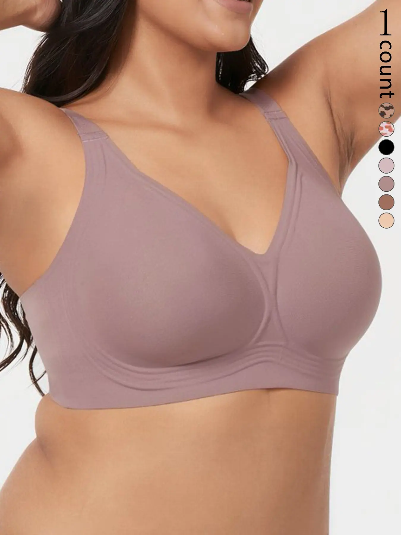 S-5xl Plus Size Seamless Bra, Wide Straps Strong Support, No Underwire Push-Up Lingerie, Full Coverage Racerback, Elegant Fitted Adjustable Design Jelly Lingerie  Everyday comfortable underwear