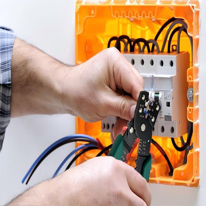 Professional Wire Crimping Tool, Multifunctional Durable Carbon Steel Pliers for Cutting Stripping Crimping 26-10 AWG Wires, Wirecutters, Hand Tools