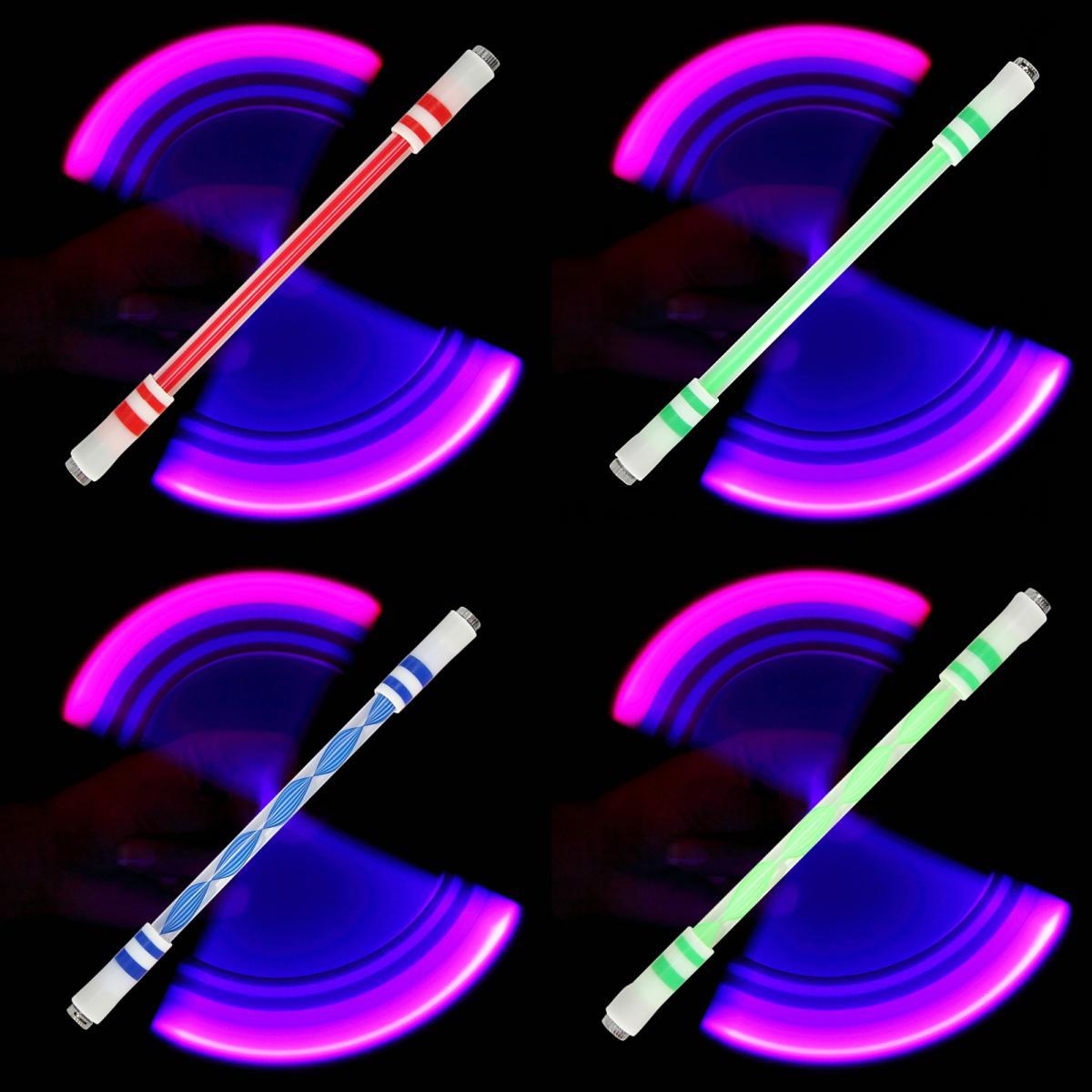 Random Color Glowing LED Spinning Pen, Rolling Stress Relief Fidget Toy with Mesmerizing Lights, Perfect Pocket-sized Gift for Festival Party