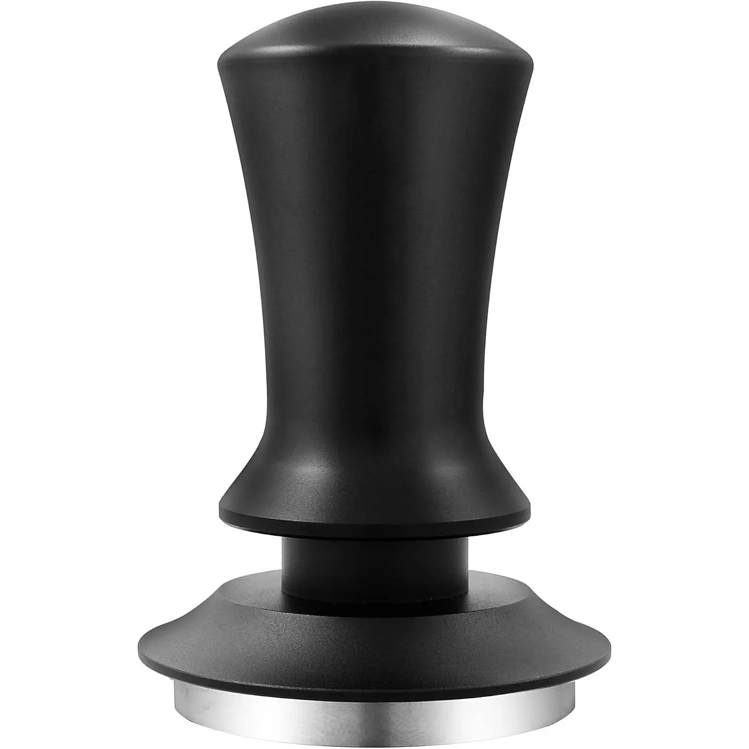 Espresso Hand Tamper, Premium Barista Coffee Tamper with Calibrated Spring, 100% Flat Stainless Steel Base Tamper for Breville Series 54mm Portafilter Basket (53mm, Black)