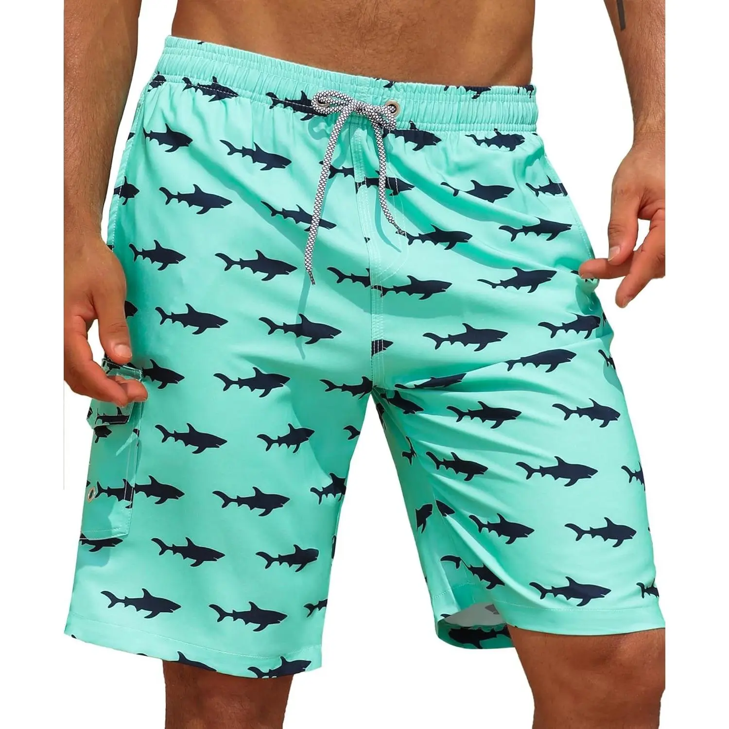 Men's Swim Trunks 9 inch Bathing Suit Big & Tall Swim Shorts | Quick Dry Breathable Fabric, Elastic Waistband with Drawstring, Swimsuits for Beach, Swimming, Vacation, Party