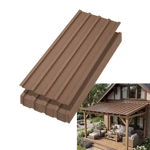 Metal Roof Panels 10 Pack - Easy Snap-Together Shed Roof Sheets with Screws, Corrugated Galvanized Steel Roofing for Garage, Chicken Coop, Patio Cover, Garden Shed