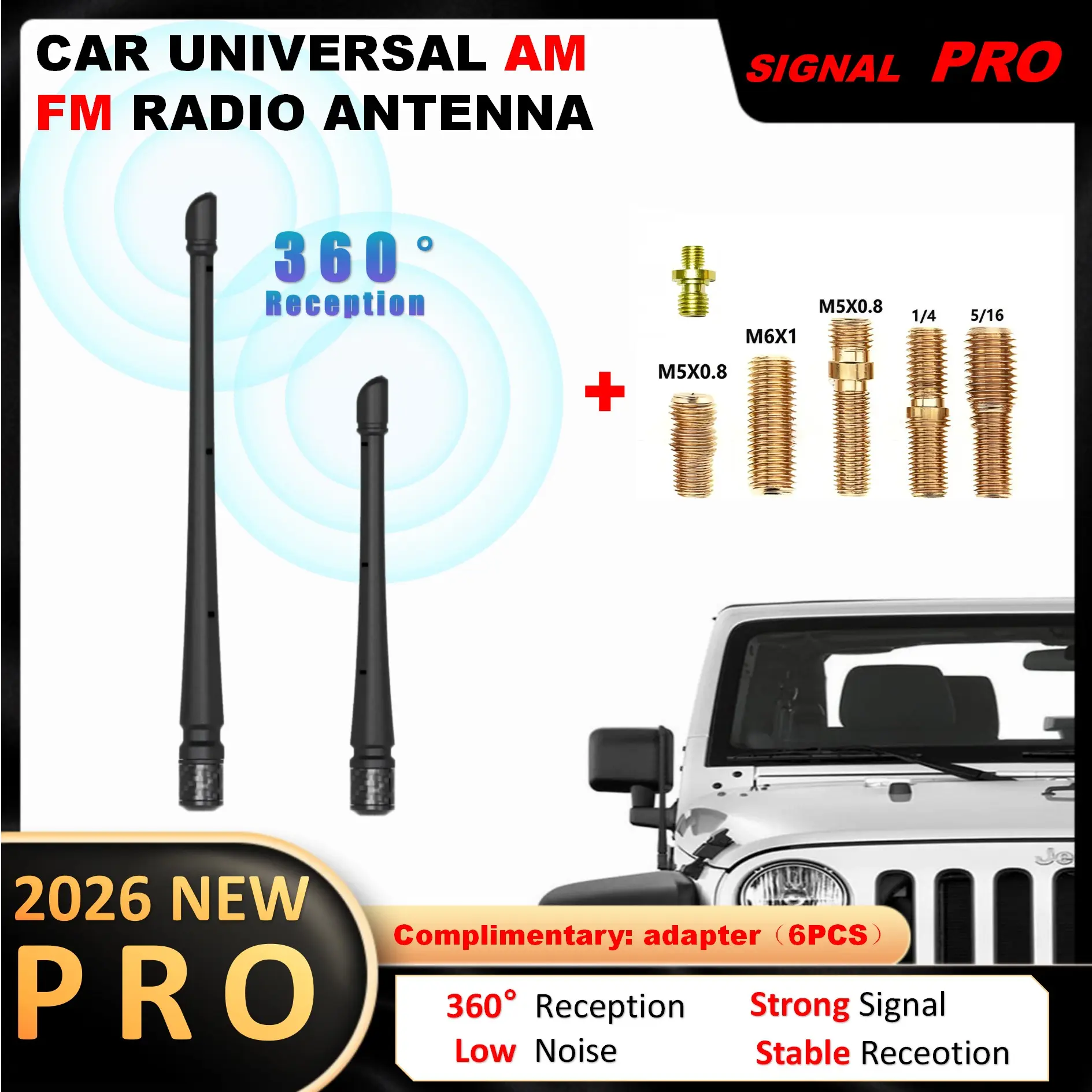 7.8/12.9inch Car Fm Radio Am Antenna, Rubber Material, 360 Signal Reception, Optimized Signals, Universal Compatibility, Compatible with Ford, Toyota, Honda, Nissan, Dodge, Chevrolet, Jeep, Gmc, Trucks, Motorcycles