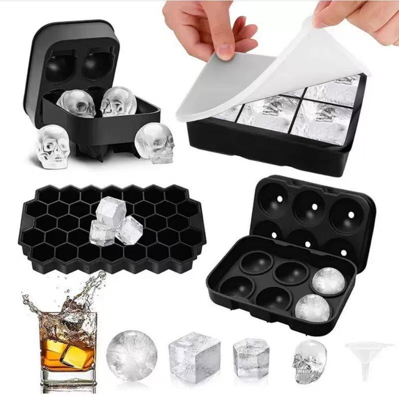 Food-grade silicone ice cube set, large ice ball whiskey mold, easy to remove and odorless, a magical tool for making home cocktails