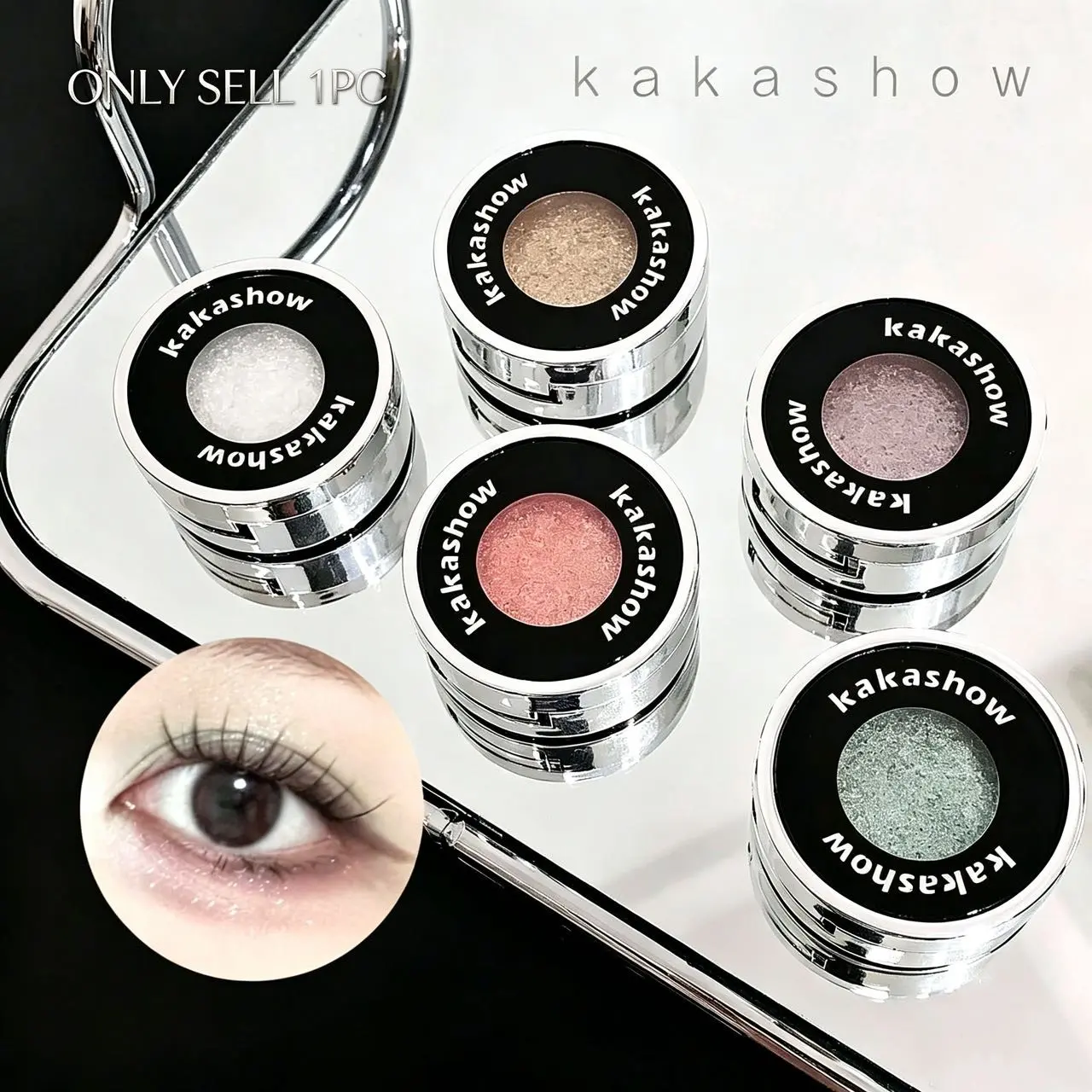 Star Dust Single Eyeshadow, Clear Pearl Glitter Texture, Smooth Non-Flaky, Perfect for Dates and Music Festivals, Bold Girl Makeup