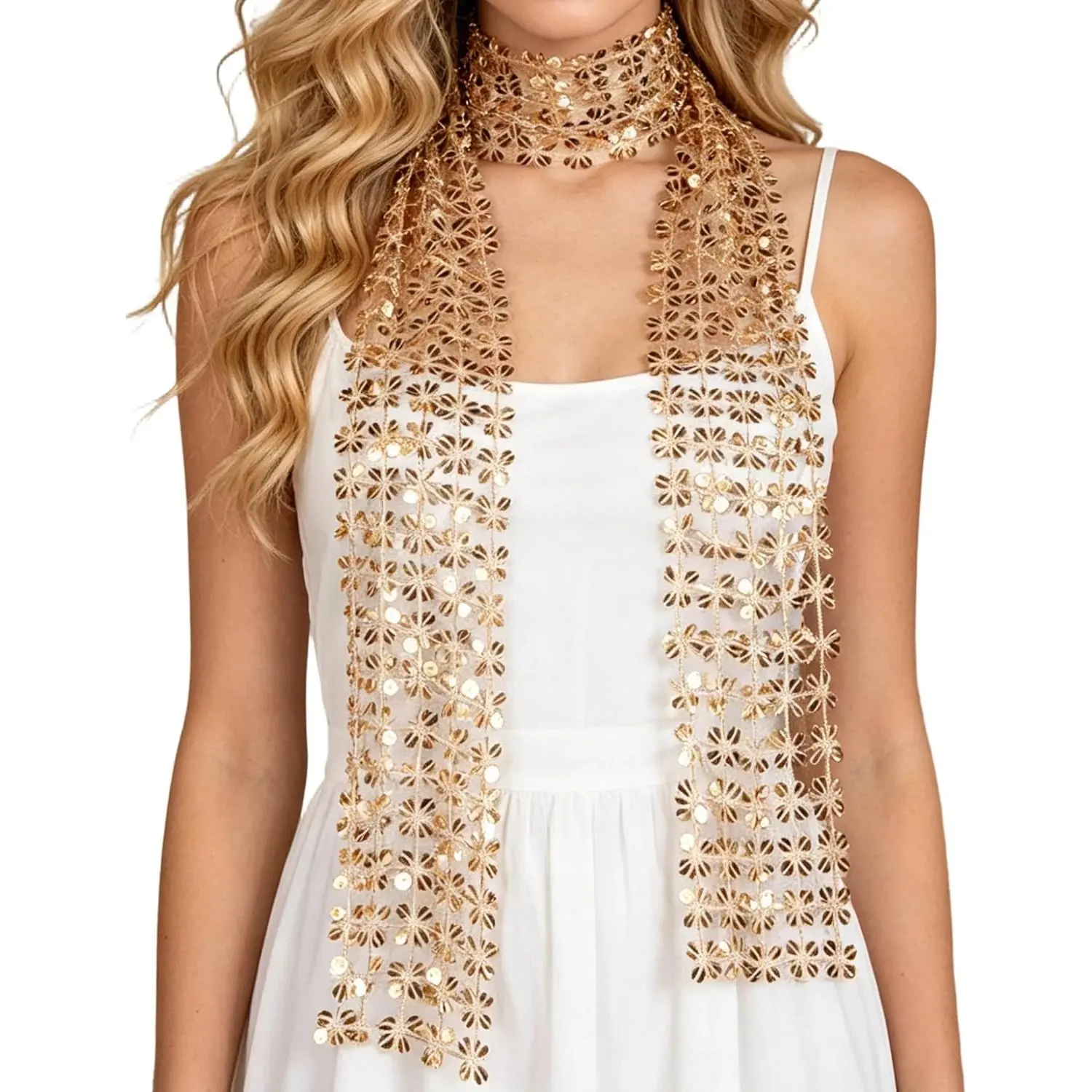 Women's Sparkly Sequins Scarf-Fashion Glitter Sequin  Scarves Headscarf