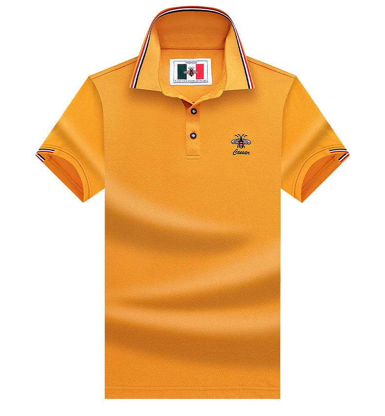 New Embroidered Bee Short Sleeve Lapel Polo Shirt High-end Trendy Brand Men's Top T-shirt