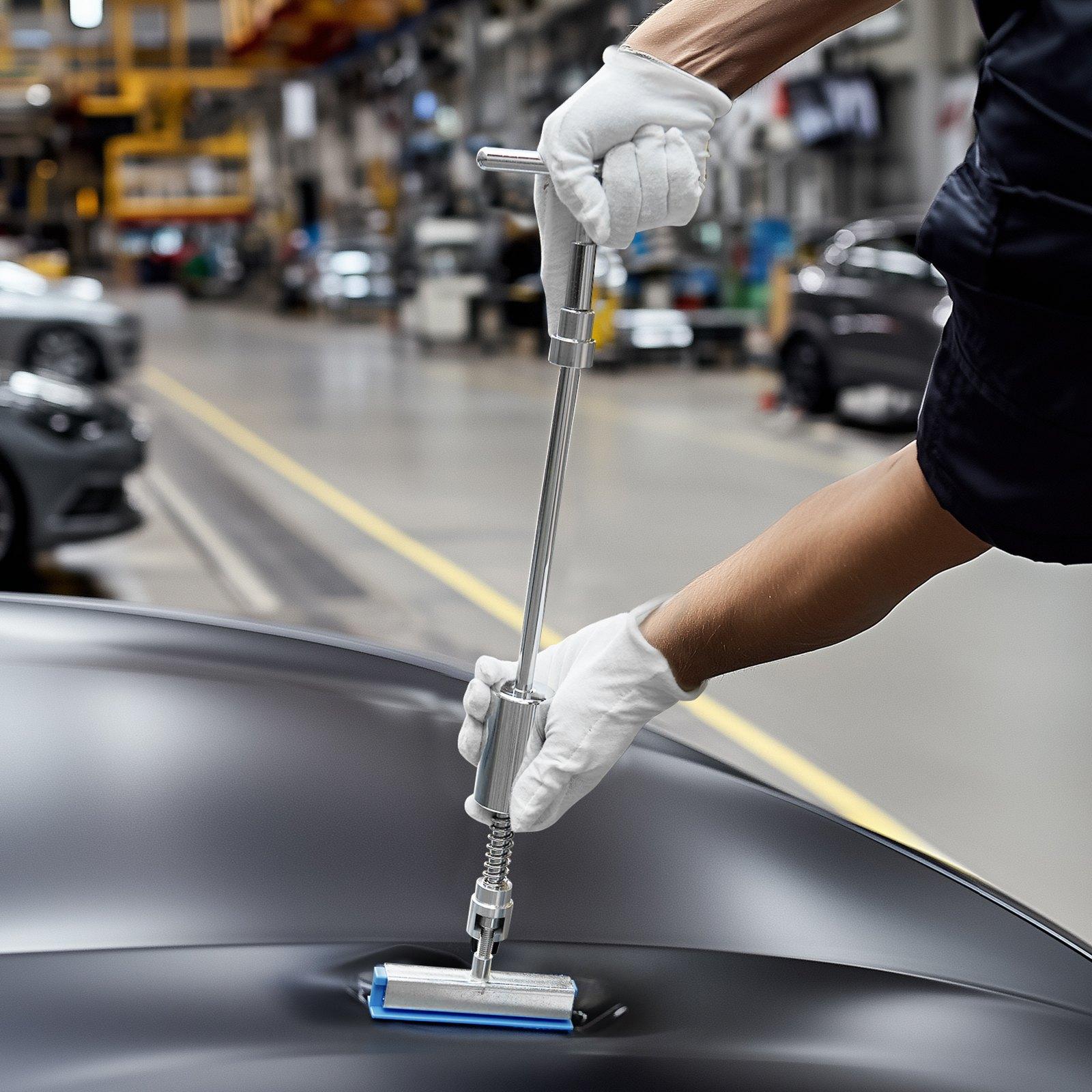 VEVOR Dent Puller Kit, 61 PCS Paintless Dent Removal Kit with Golden Lifter, Slide Hammer T-Bar, Glue Gun, Auto Body Hail Damage Repair Remover Tools for Car Refrigerator Large Small Door Ding Repair