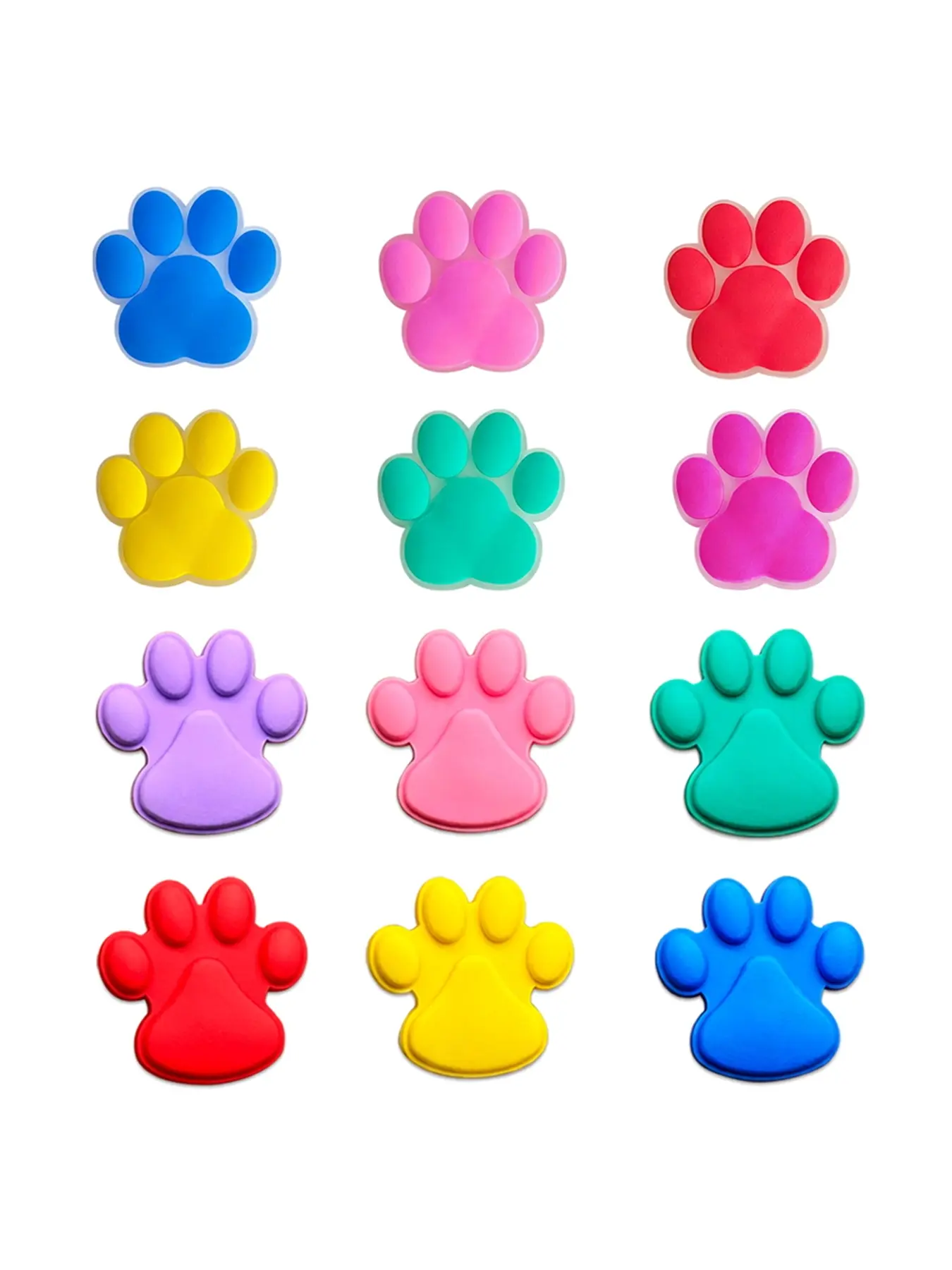 12/6pcs Cartoon Cute Cat Paw/dog Paw PVC Shoe Decor, Cross Shoe Accessory for Holey Shoes, Bags, Detachable DIY Non-Toxic Material, Gift for Pet Lovers