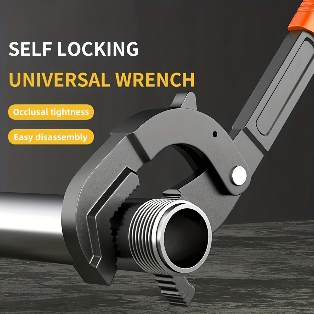 2024Universal Multi-functional Wrench, Multifunctional Quick Opening Pipe Clamp, Automatic Locking Wrench Tool, Household Repair Tool, Quick Opening Pipe Wrench Plate Tool, Portable Movable Wrench