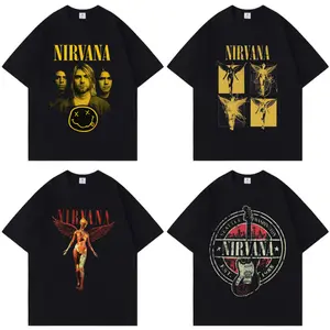 Fashion Nirvana Oversized Y2K Style Creative Design INS Colorful Streetwear Crew Neck Pure Cotton Soft T-shirt Women Men Unisex Summer Comfortable and Stylish Items Holiday Gifts Father's Day