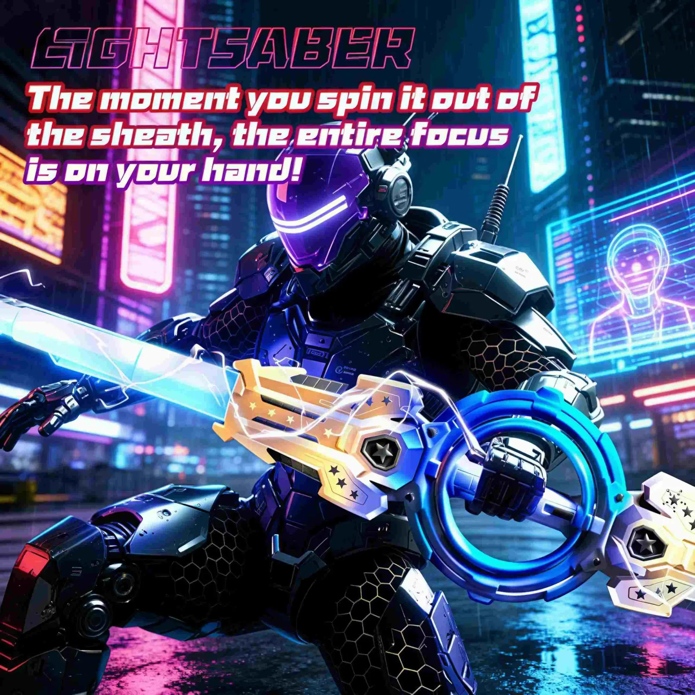 Cool Dual Head Flame Sword Toy, Rechargeable Light Saber, Rotatable Blades, Type-C Charging, RGB Lights, LED Sound, Role Play, Party, Holiday Gift retractable lightsaber lightsaber laser sword