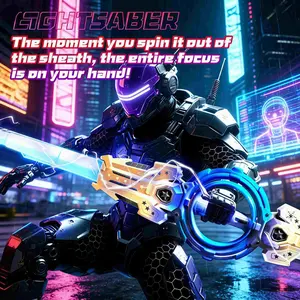 Cool Dual Head Flame Sword Toy, Rechargeable Light Saber, Rotatable Blades, Type-C Charging, RGB Lights, LED Sound, Role Play, Party, Holiday Gift retractable lightsaber lightsaber laser sword