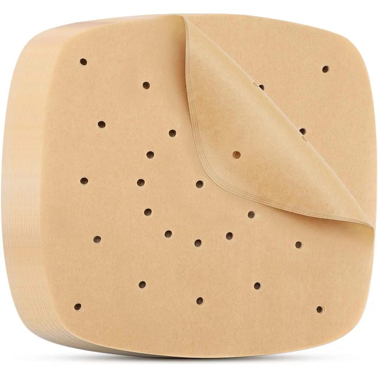 Perforated  Paper, 200 count 7 Inch Air Fryer Unbleached Filter Paper Square Disposable  Steamer Basket Papers