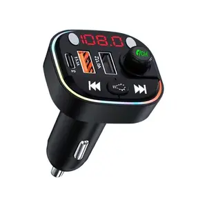 FM Transmitter Bluetooth Car Adapter Wireless FM Radio Receiver with Voltage Display Super Fast Charging 4 in 1 Multi Ports USB C Charger Adapter