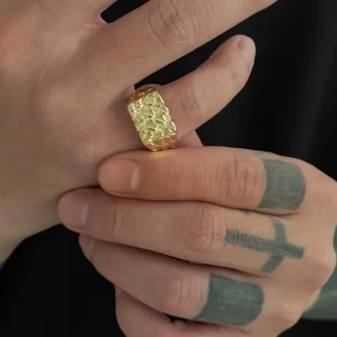 Trendy Hip-Hop Style Geometric Thumb Ring, Punk Design, Casual Streetwear, Wedding Party Gift, Unisex Fashion Jewelry, Jewelry Rings