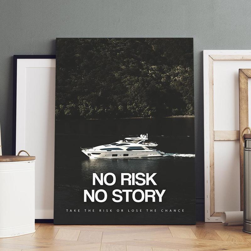 1 Count Wooden Framed Canvas, Modern Art, Modern Abstract Design, No Risk, No Story, Wall Art Canvas Painting, Bedroom Living Room Wall Decoration, Kitchen Hallway Wall Decoration, Modern Ideal Home Wall Decoration Gift