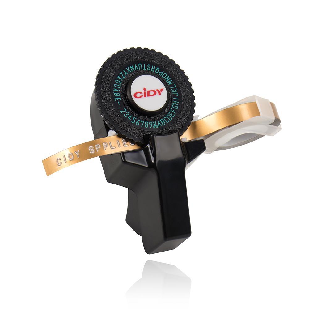 Mini Manual Printer C101 Label Embossing Tape Printer, Small Typewriter with 2 Rolls Ribbon, Handheld Stamping Machine for Notebooks, Portable