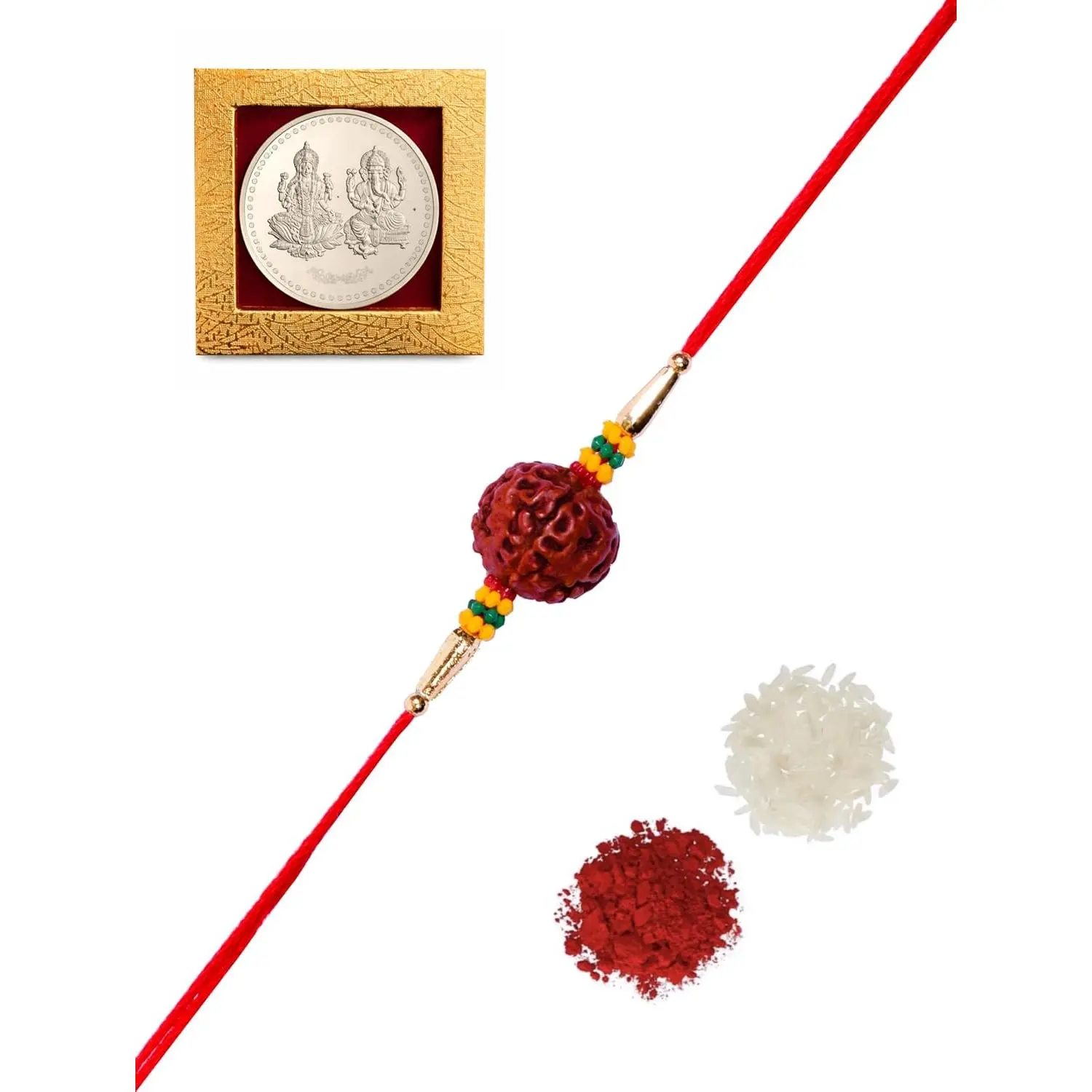 Set of 1 Design Rakhi Thread, Rakhi for , Raksha Bandha  for Your , Rakhi Bracelet for Loving Sibling, Father, Bhabhi, Bhaiya with Roli Chawal
